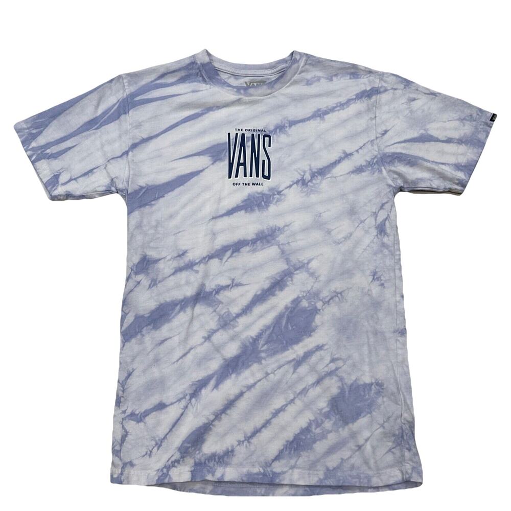 VANS Mens Small Lavender Peaked Tie Dye Tee Screen Print Graphic Classic Fit EUC